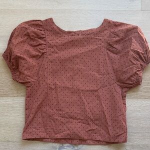 Rust Puff Sleeve Women's Top